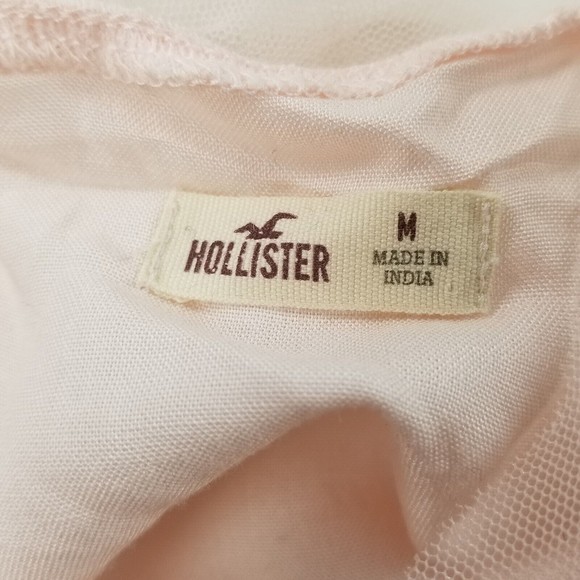 Hollister Babydoll Layered Tank Top Womens M Pink Embroidered Sleeveless Top - Picture 5 of 16